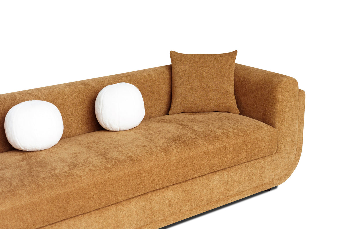 Tiene - Modern Orange Fabric 4-Seat Sofa