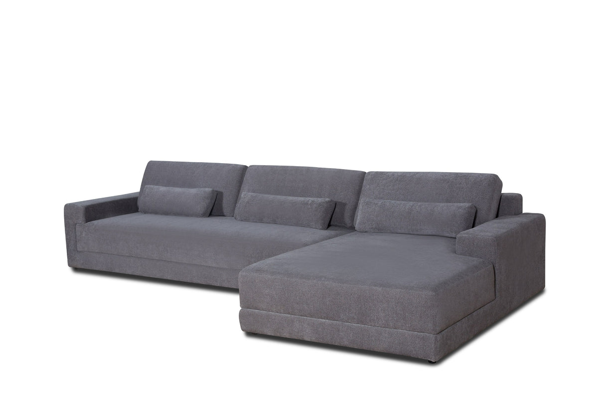 Loki - Modern Grey Fabric Right Facing Sectional Sofa