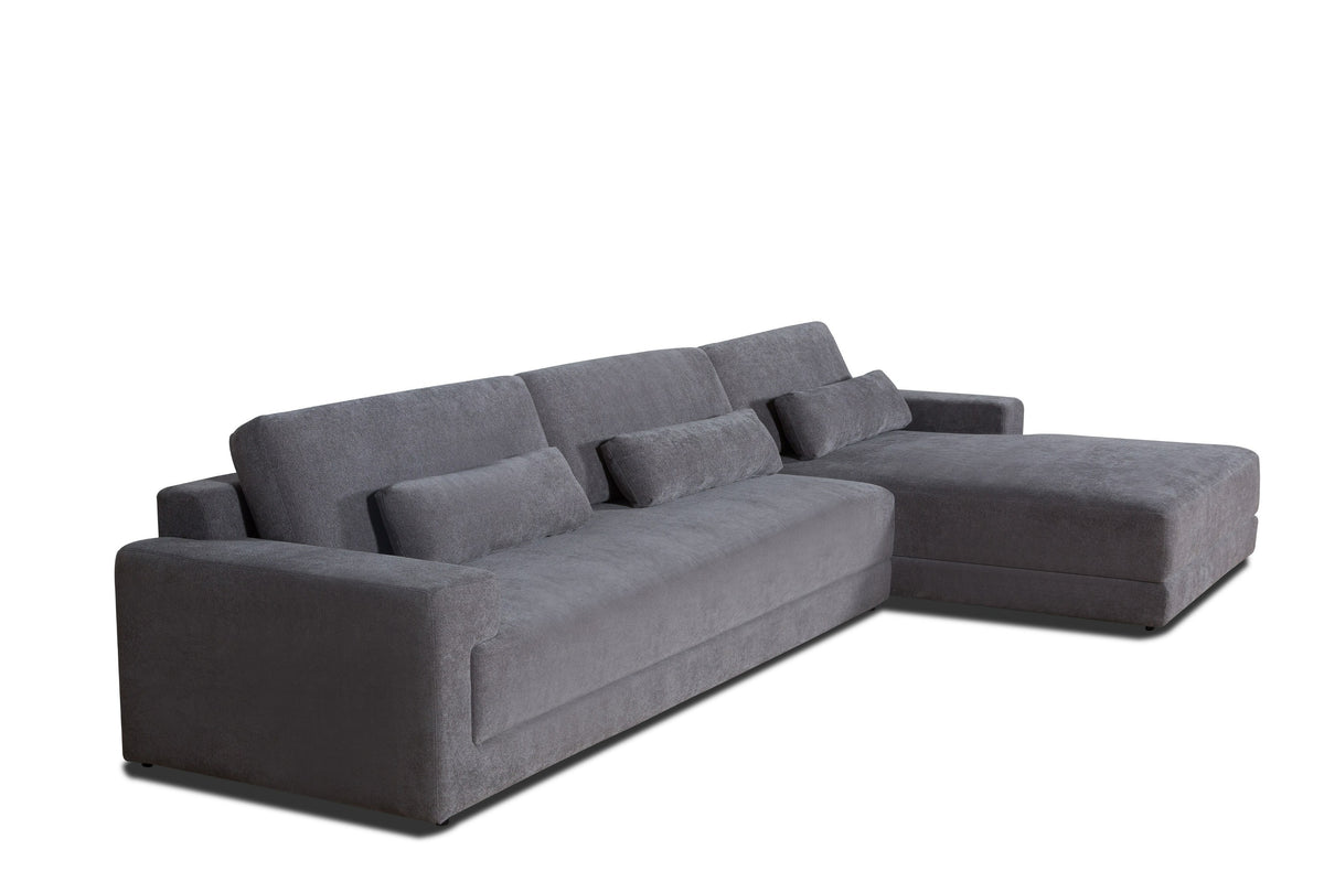 Loki - Modern Grey Fabric Right Facing Sectional Sofa