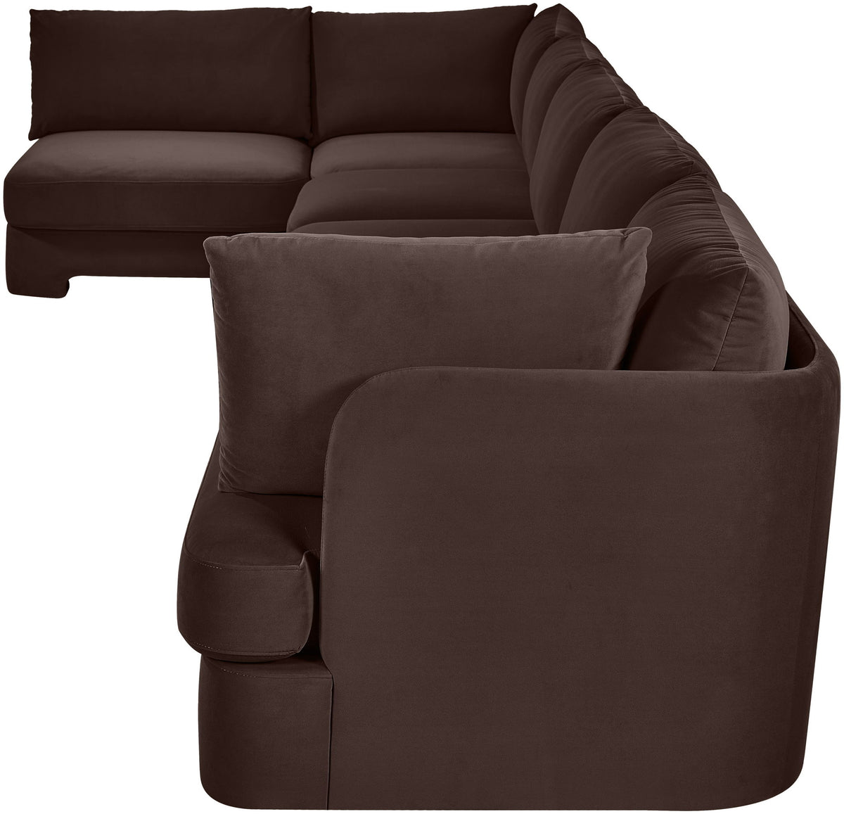 Hammond - Velvet Performance Fabric Upholstered 6 Piece L-Shaped Armless Sectional