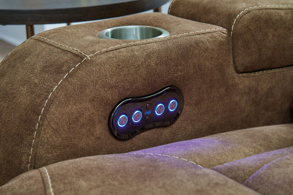 Wolfridge - Power Reclining Sofa With Adj Headrest - Brindle