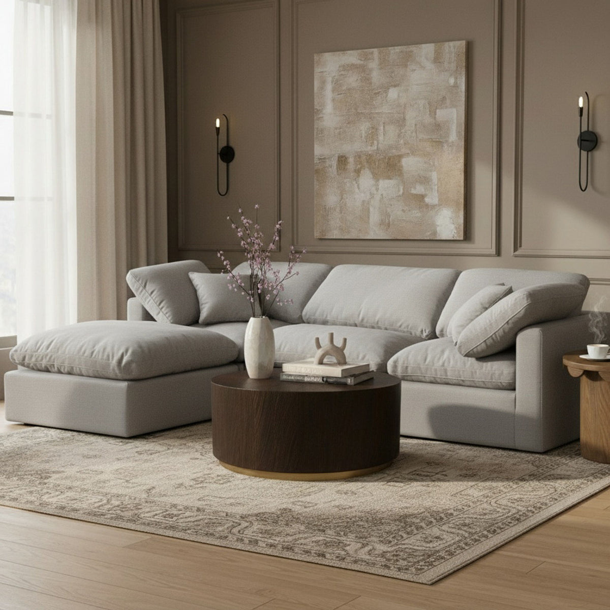 Indulge - Linen 4 Piece Modular Sectional With Chaise