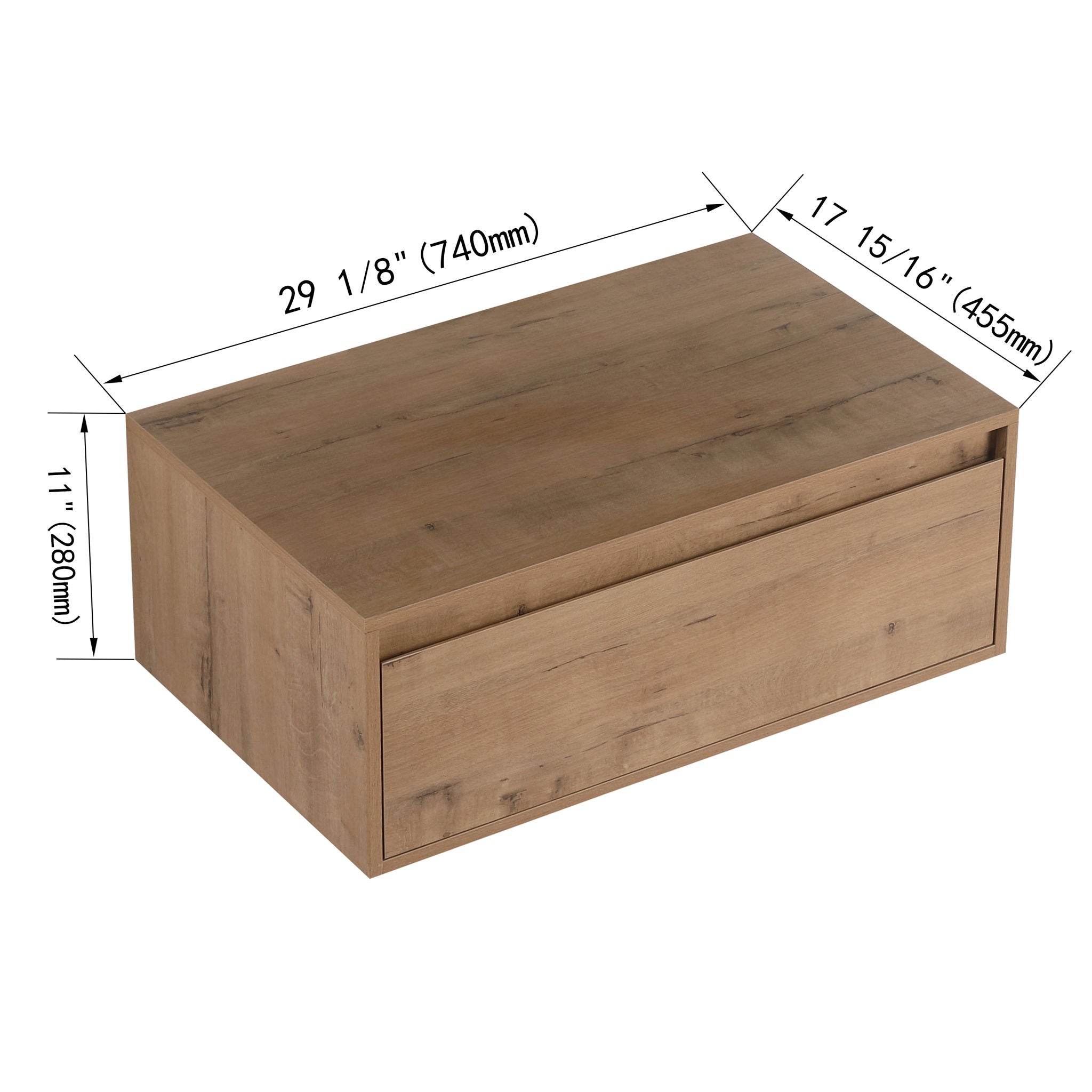 30" Wall Mounted Mirror Cabinet With And Frame, Storage Vanity For Bathroom - Imitative Oak