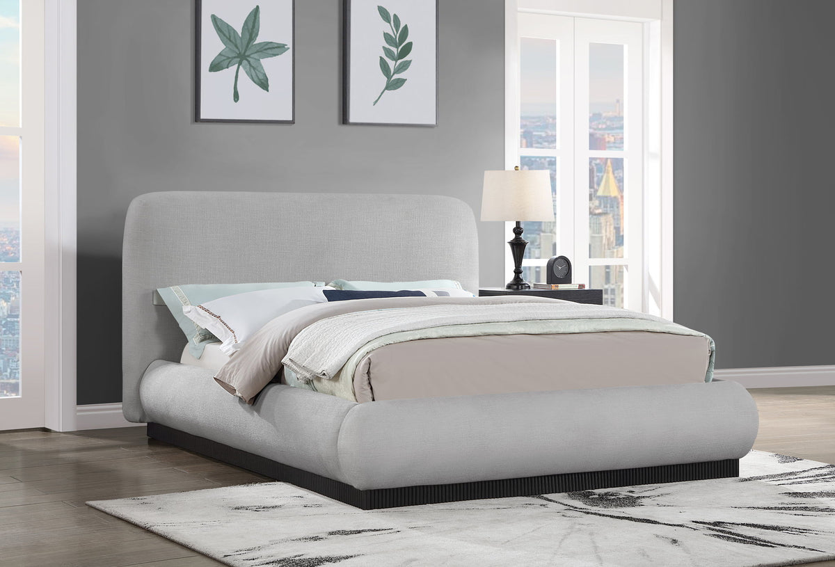 Rigby - Linen Bed With Black Base