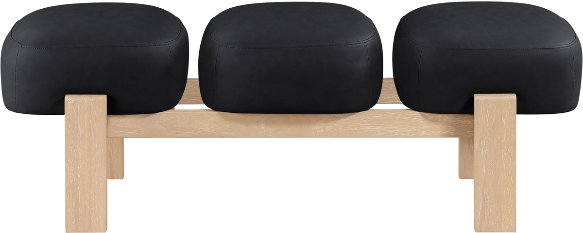 Woodcrest - Vegan Leather Upholstered Bench - Painted Natural Base