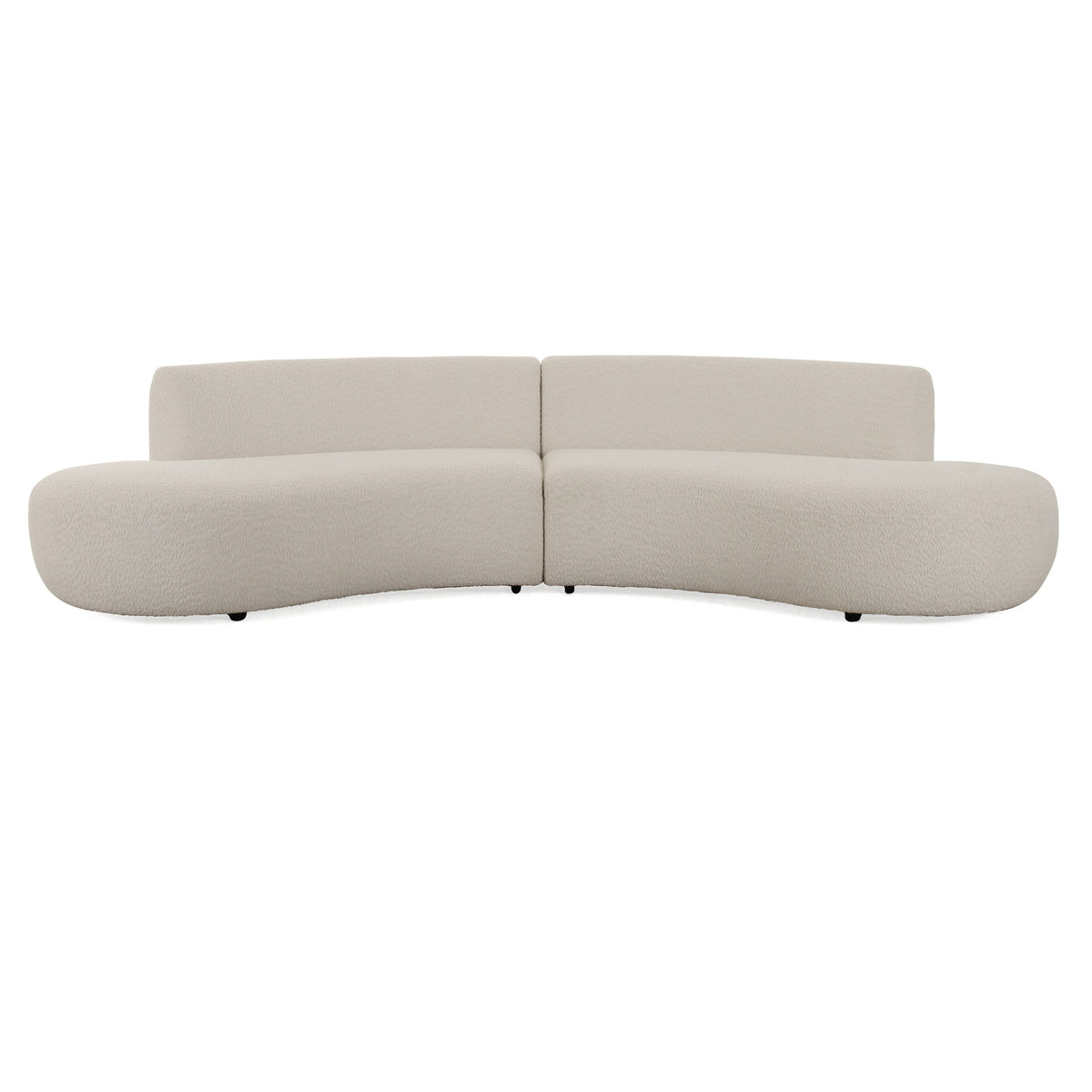 Weldon - Modern Off-White Fabric Curved Sectional Sofa
