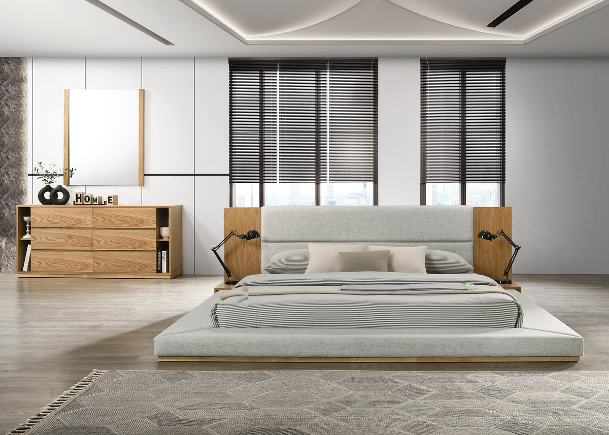 Jagger Modern Natural Oak Bed