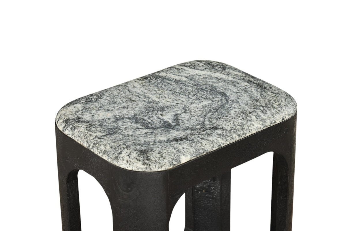 Marco - Modern Black & White Granite End Table