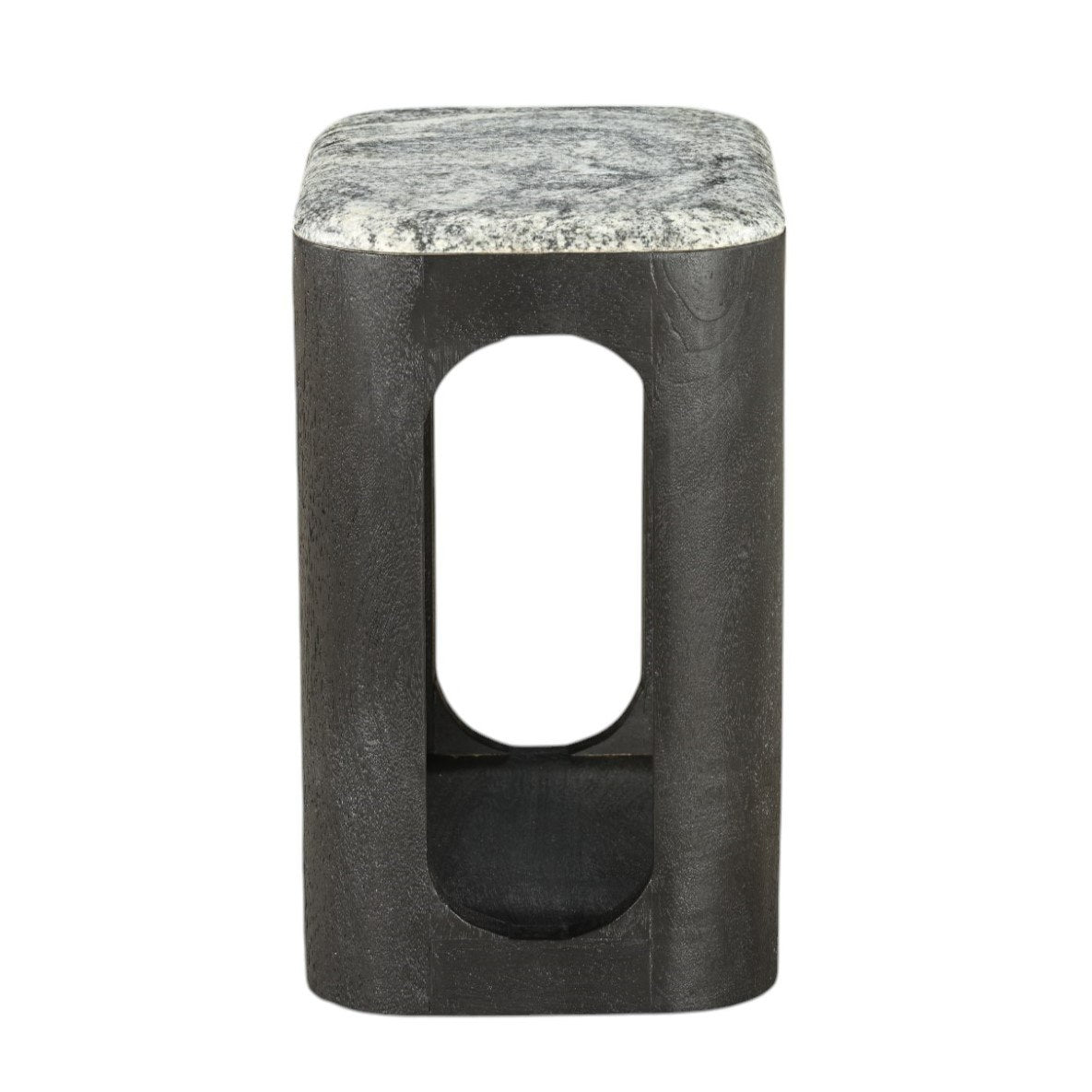 Marco - Modern Black & White Granite End Table