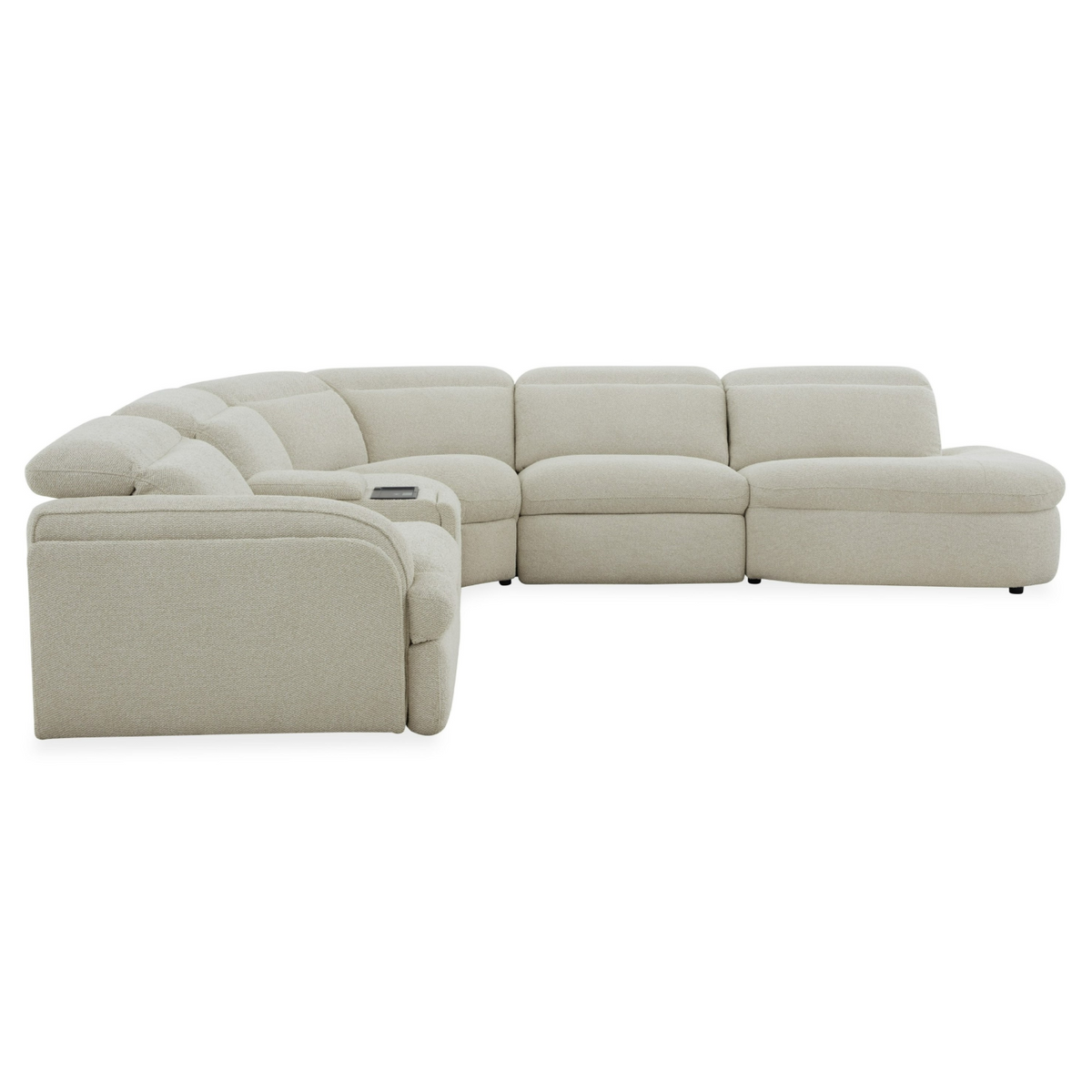 Ambler - Modern Off-White Fabric Sectional Sofa w/ 2 Power Recliners Right Facing Chaise - original 1