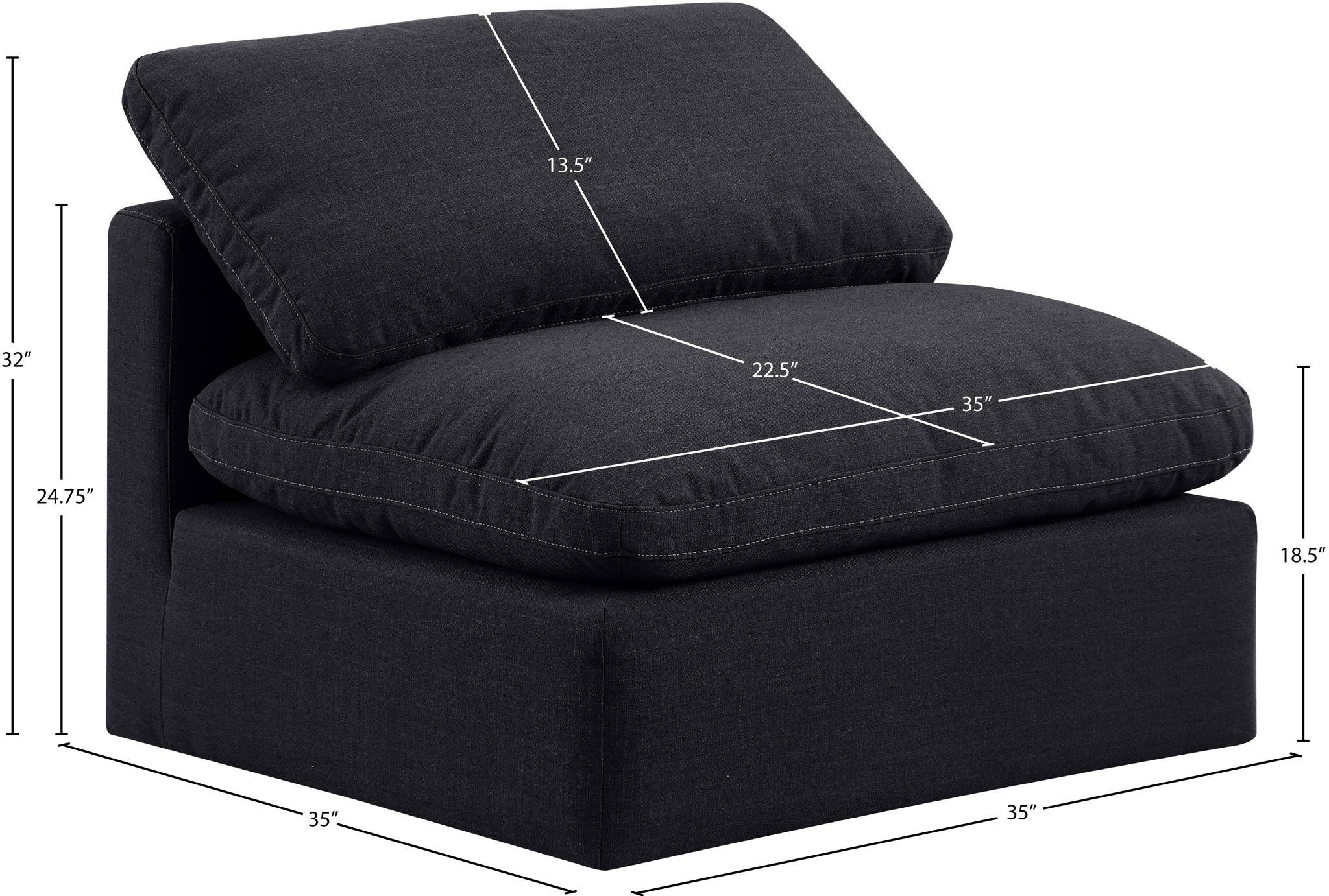 Indulge - Linen Armless Chair