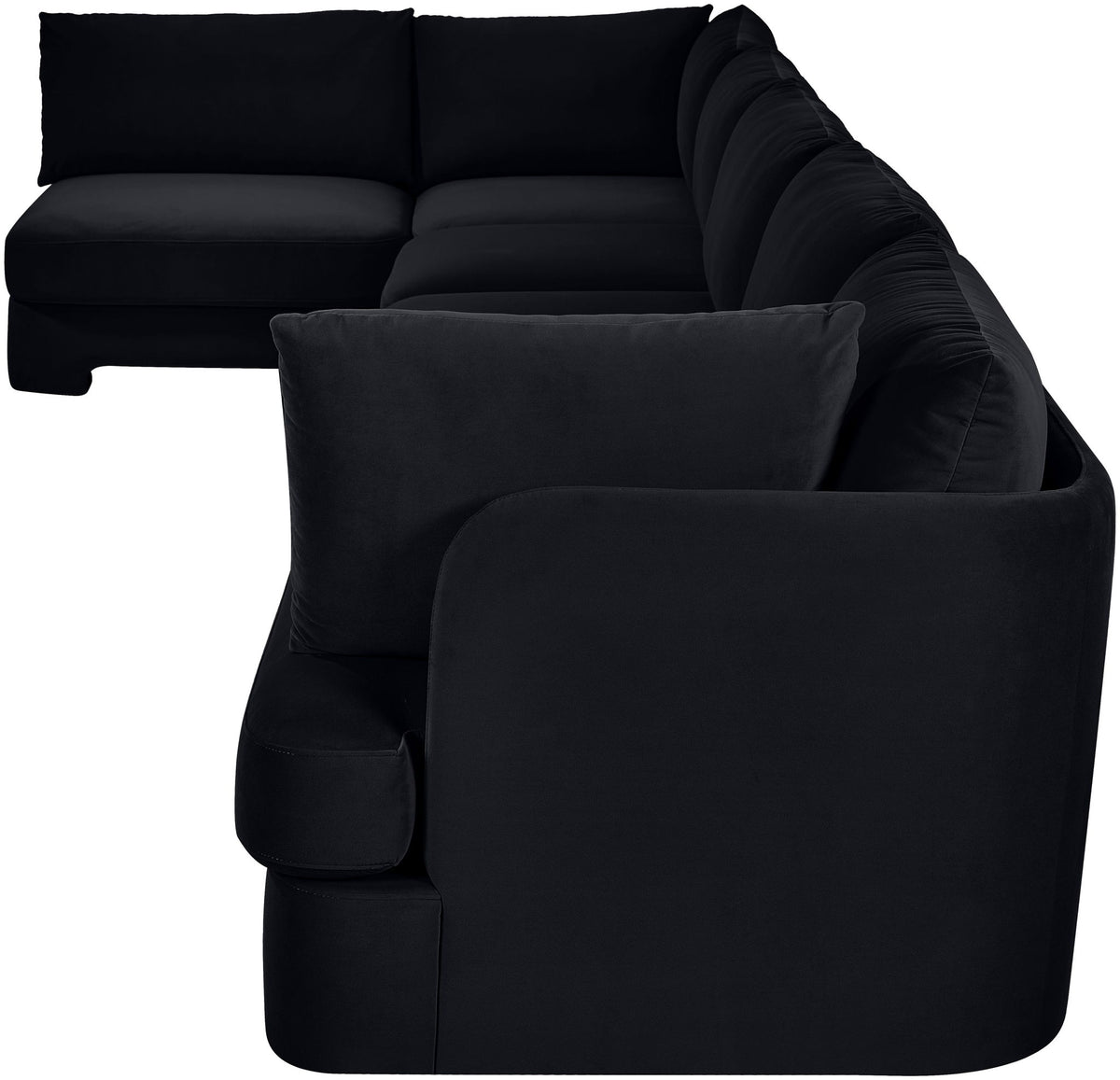Hammond - Velvet Performance Fabric Upholstered 6 Piece L-Shaped Armless Sectional