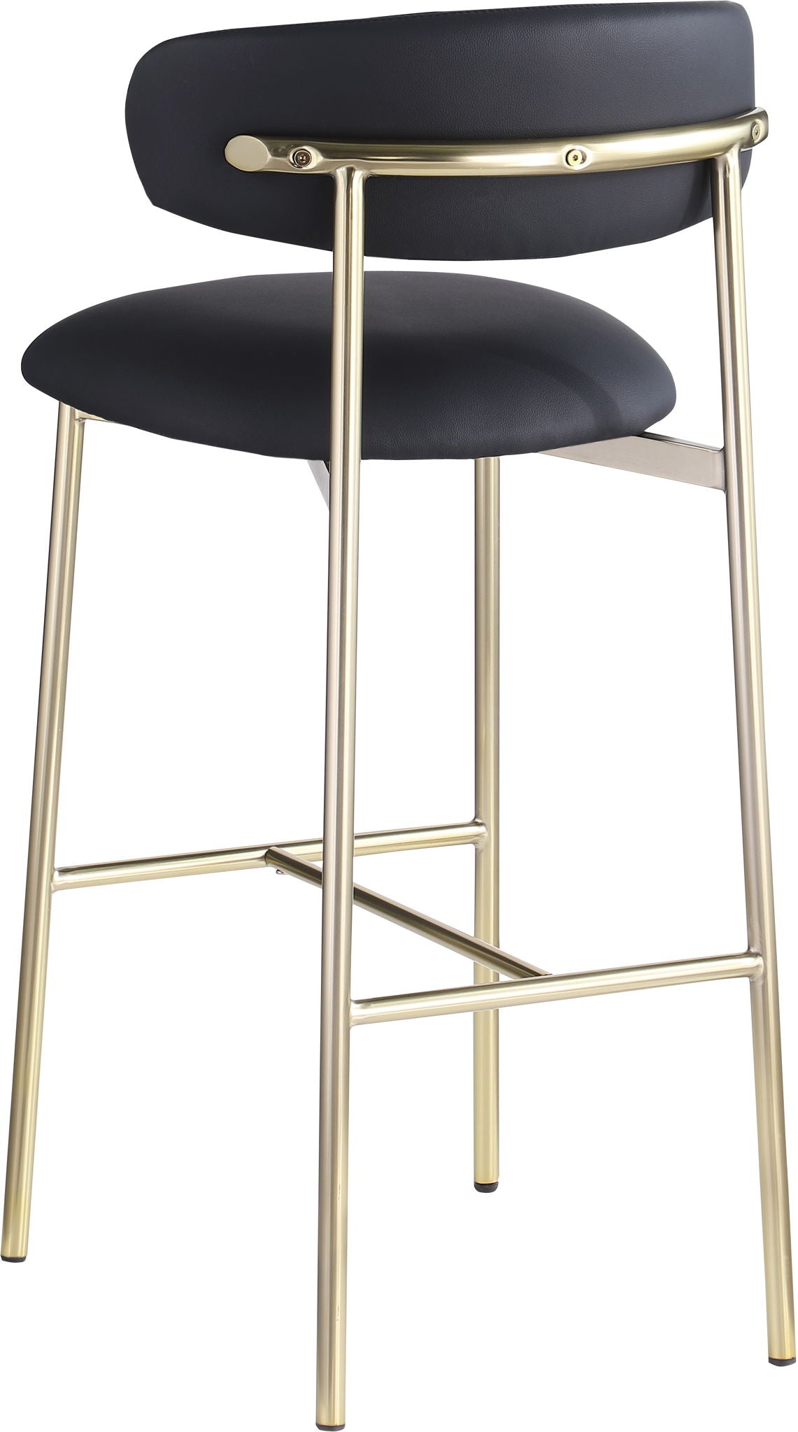 Lupita - Vegan Leather Upholstered Bar Stool With Brushed Gold Frame (Set of 2)