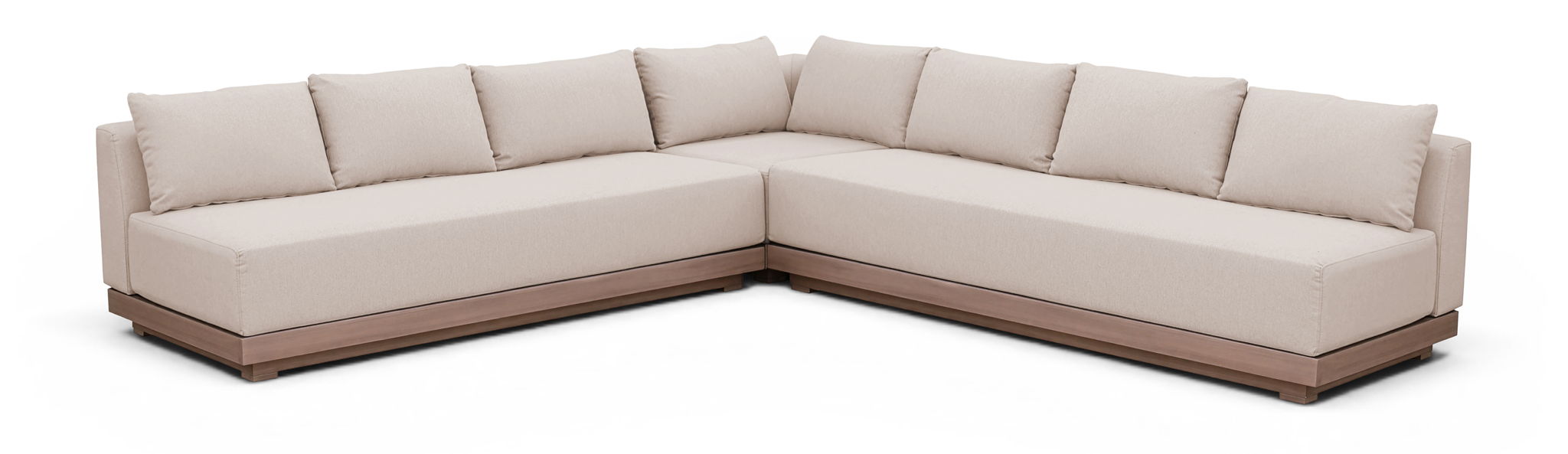 Solace - Olefin Performance Fabric 3 Piece Outdoor Patio Modular Sectional (2 Sofas & Corner Chair)