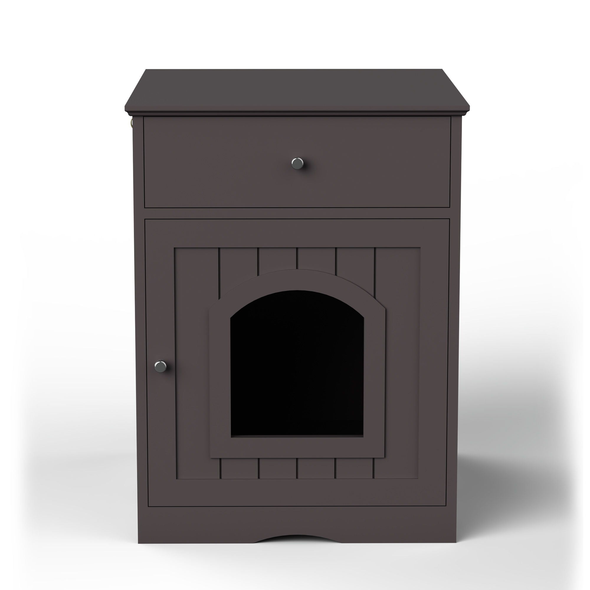 Pet House Cat Litter Box Enclosure With Drawer, Side Table