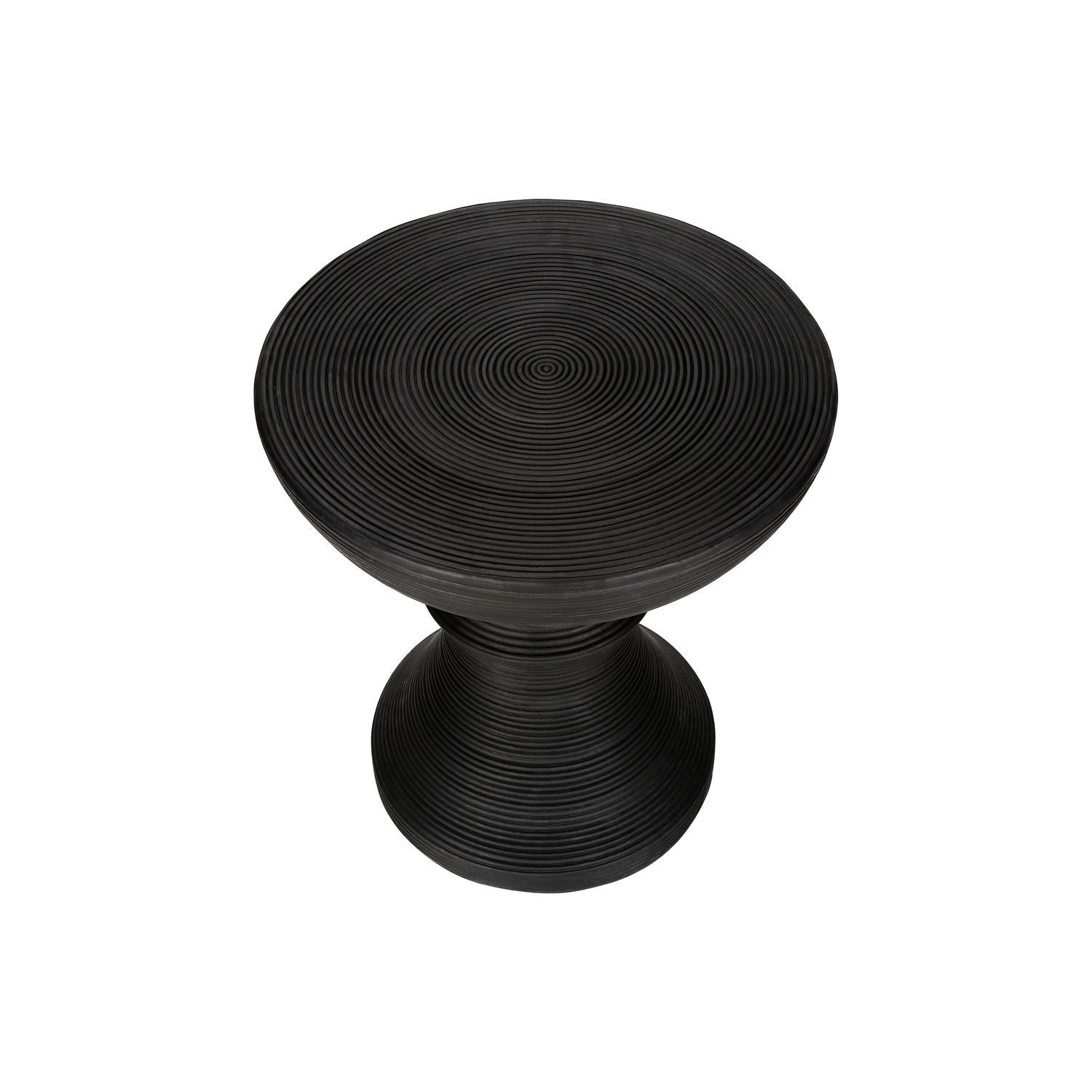 Round Accent Table, Indoor Outdoor - Black