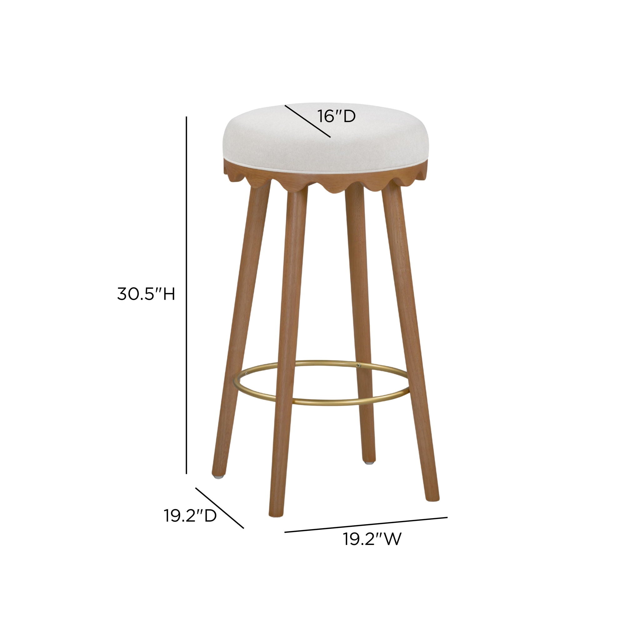 Oodle - Performance Vegan Mohair Light Walnut Stool