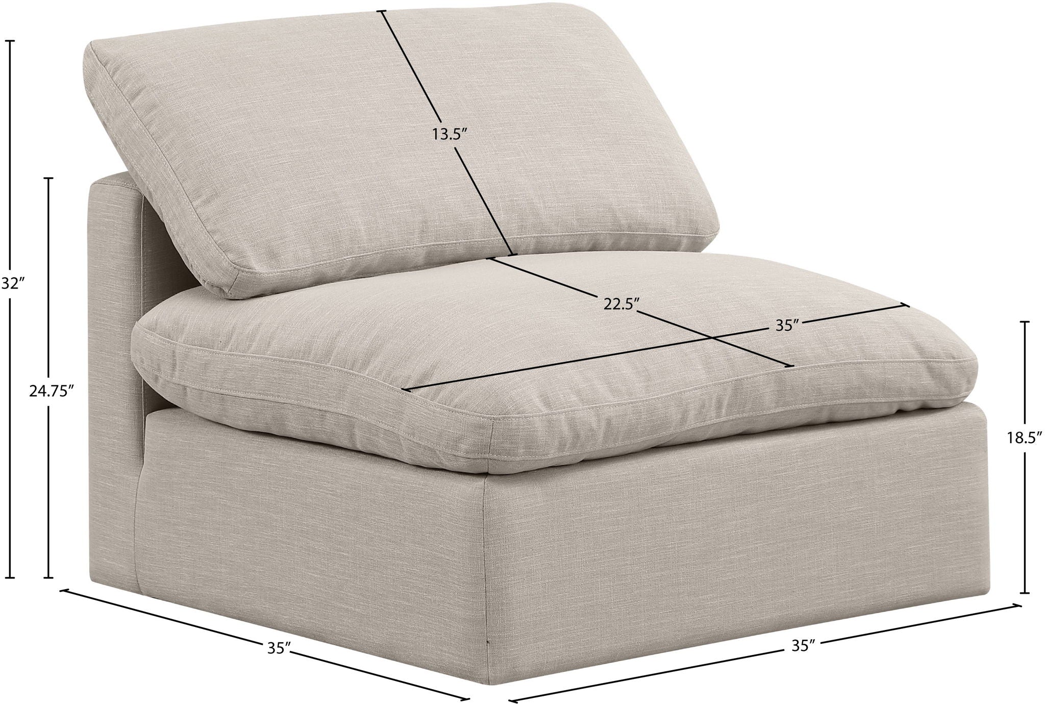 Indulge - Linen Armless Chair