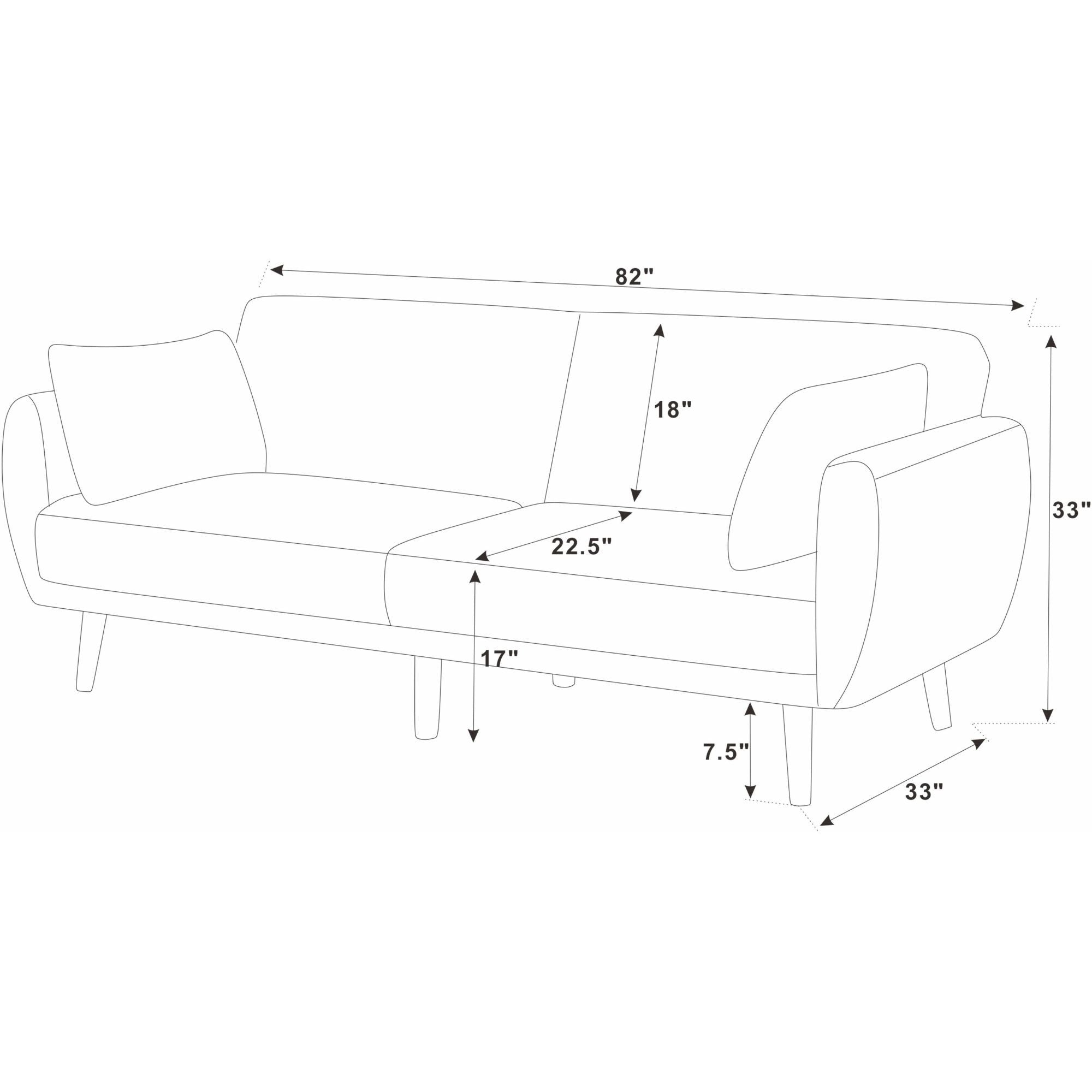 Futon Sofa Bed With Tall Legs
