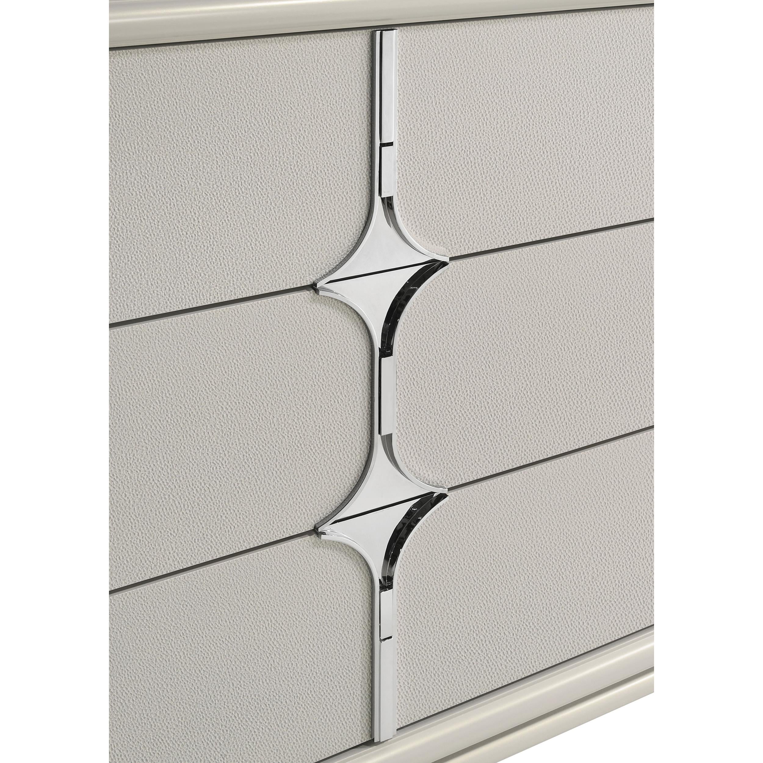 Coaster Furniture Olivia 224953M 6-Drawer Dresser and LED Mirror - Pearl White IMAGE 12