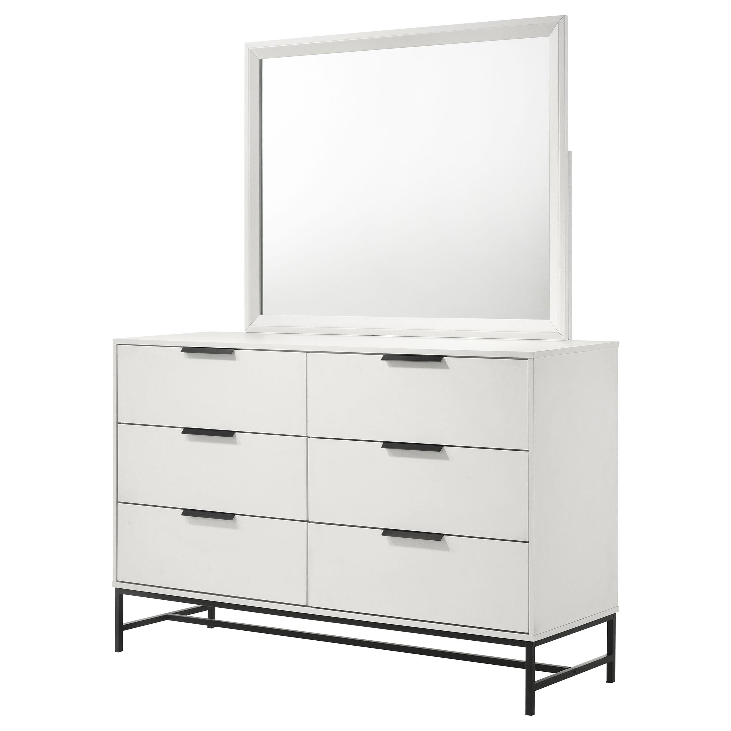 Coaster Furniture Sonora 224863M 6-Drawer Dresser with Mirror - White IMAGE 3