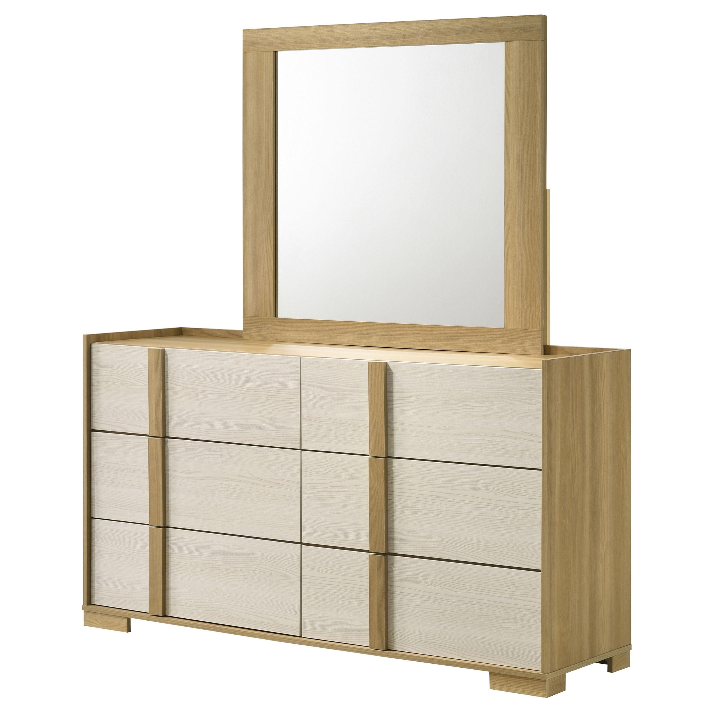 Coaster Furniture Hyland 215653M 6-Drawer Dresser with Mirror - Natural IMAGE 3