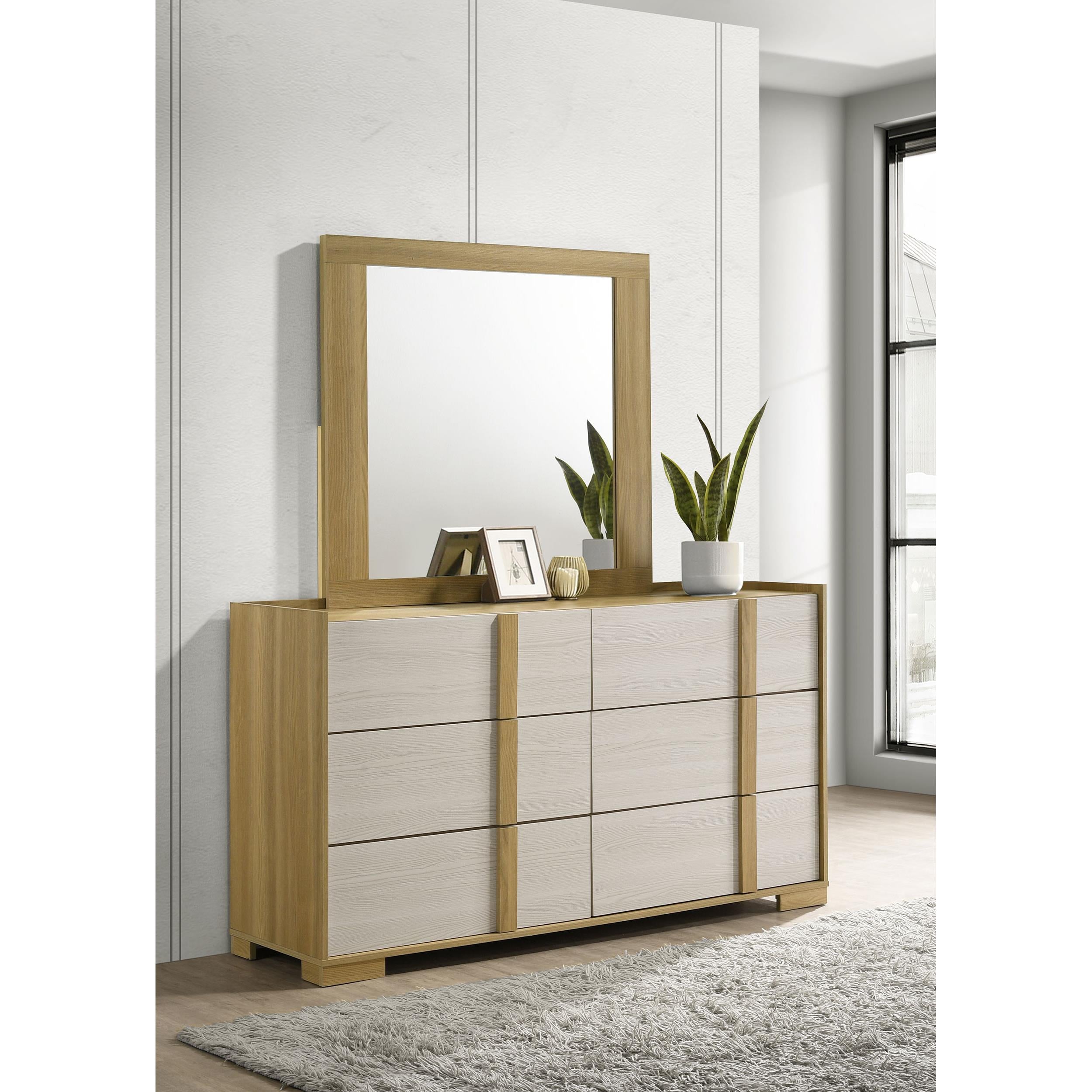 Coaster Furniture Hyland 215653M 6-Drawer Dresser with Mirror - Natural IMAGE 9