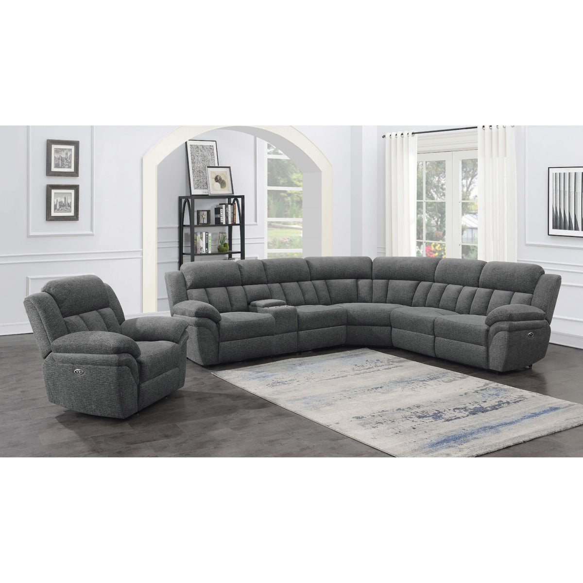 Bahrain Power Reclining Fabric 6 pc Sectional 609540P