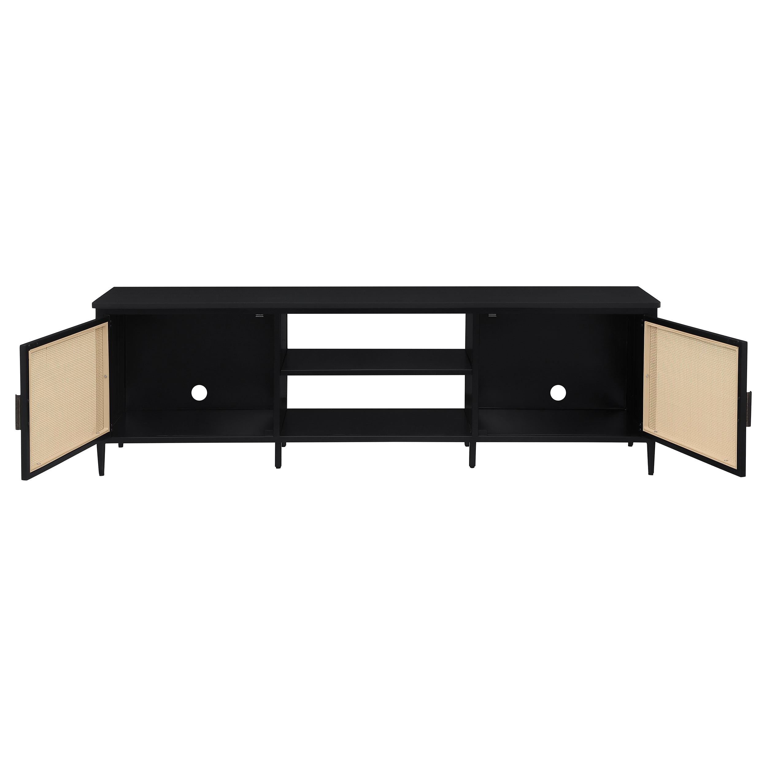 Coaster Furniture Amherst 710034 2-door 70-inch Metal TV Stand Media Console - Black IMAGE 3