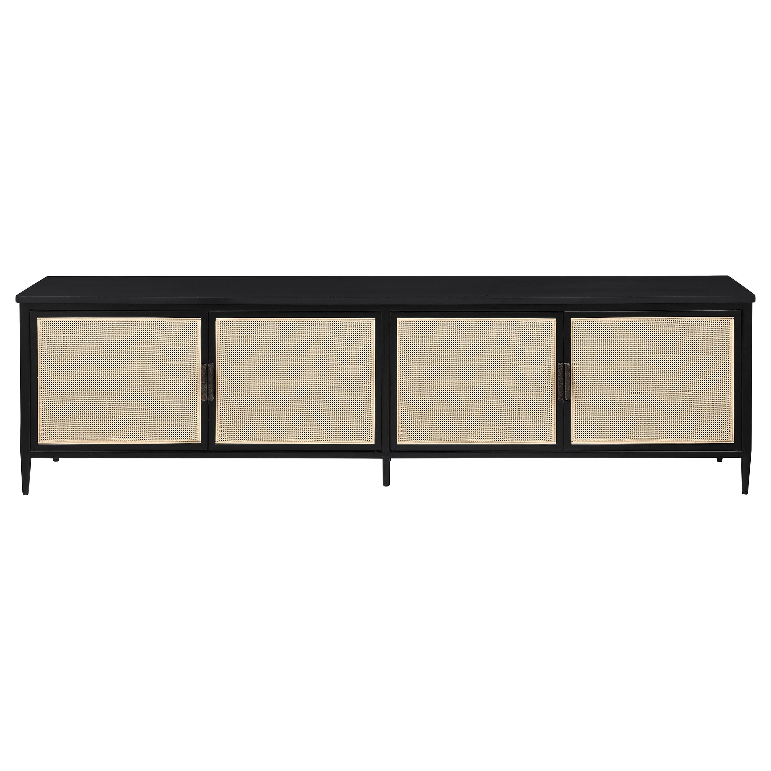 Coaster Furniture Amherst 710035 4-door 78-inch Metal TV Stand Media Console - Black IMAGE 2