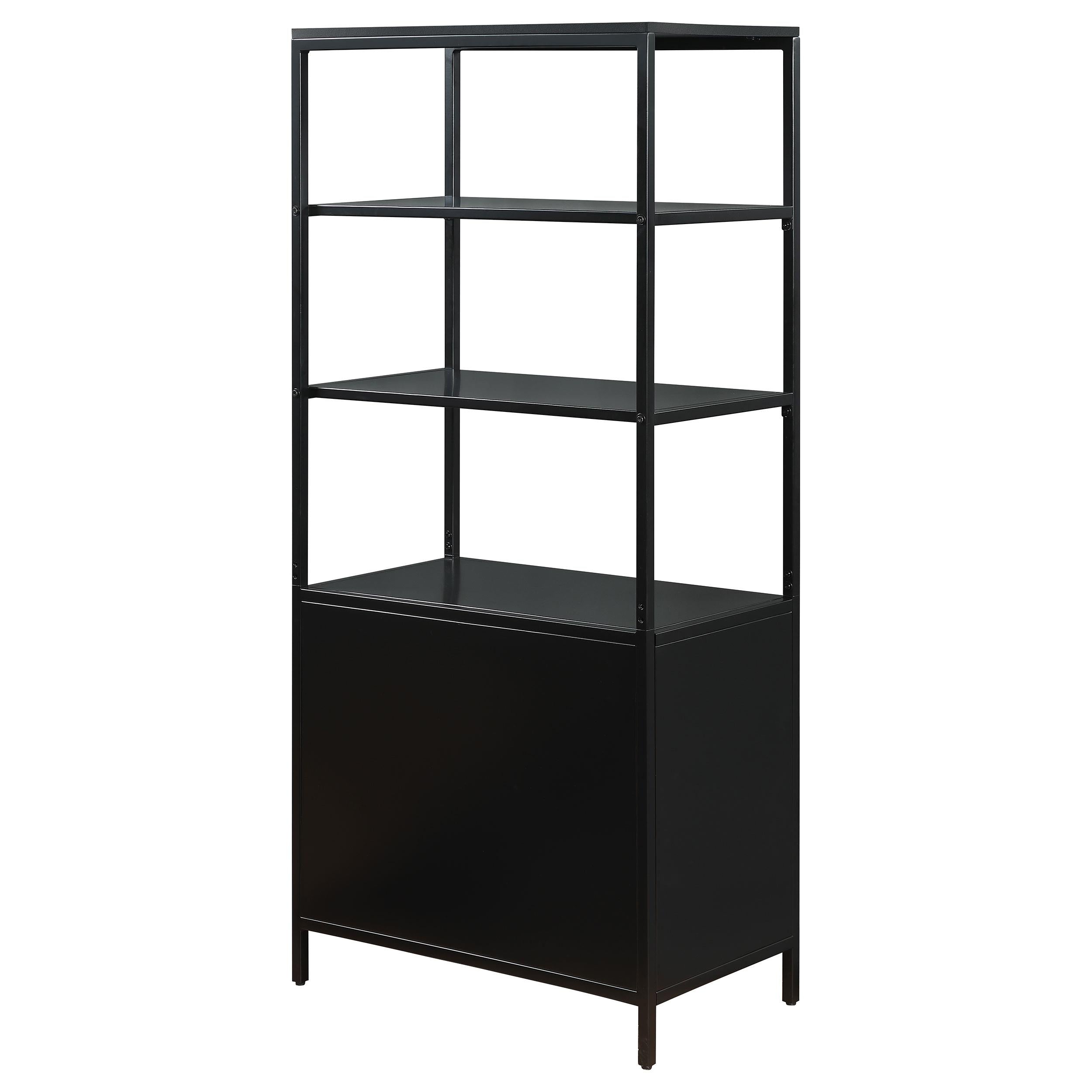 Coaster Furniture Amherst 961651 3-shelf Radio Weave Cane Metal Accent Cabinet - Black IMAGE 7
