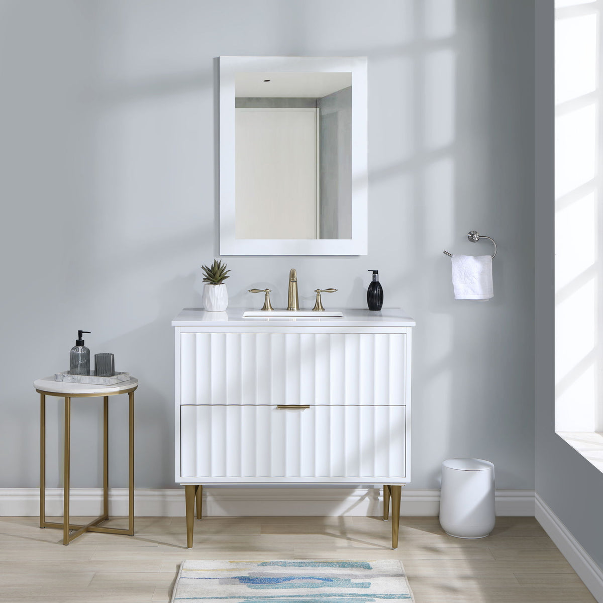 Modernist - Bathroom Vanity With Gold Legs
