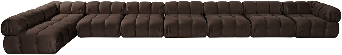 Orin - Velvet Performance Fabric Upholstered 8 Piece L-Shaped Sectional