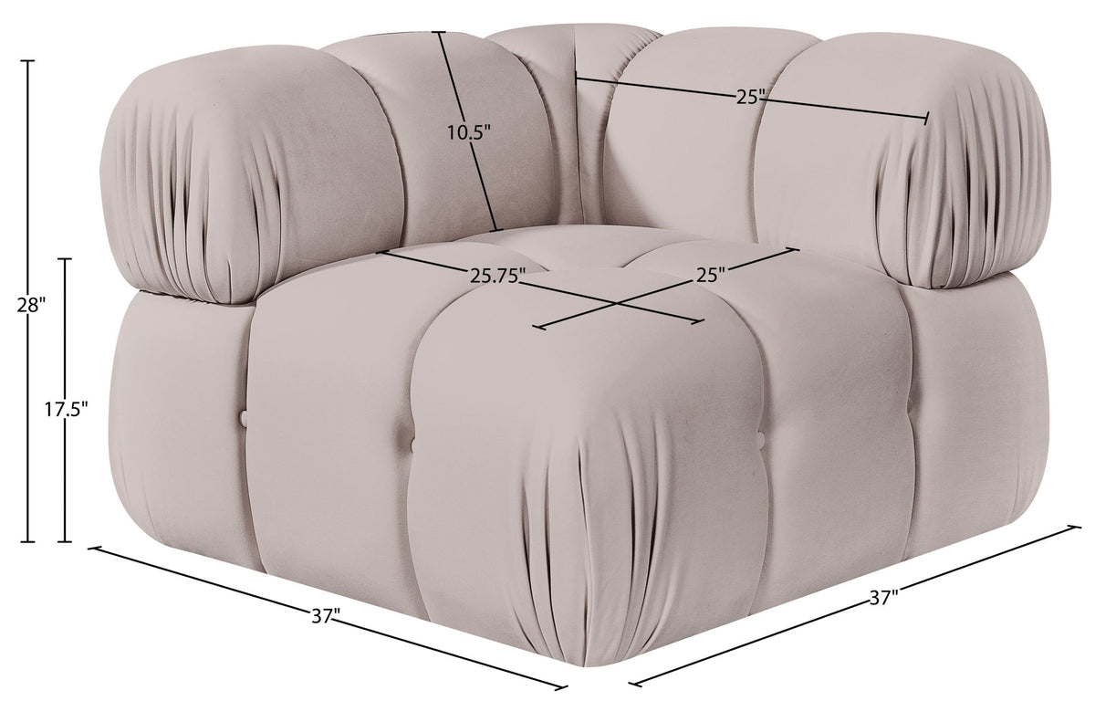 Orin - Velvet Performance Fabric Upholstered Modular Corner Chair