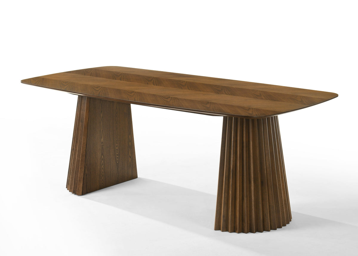 Sacks - Mid-Century Modern Herringbone Walnut Dining Table - original 1