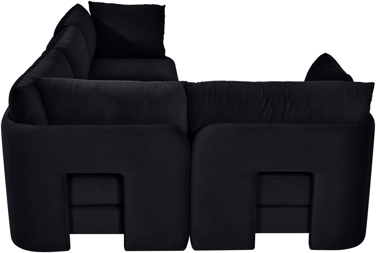 Hammond - Velvet Performance Fabric Upholstered 4 Piece Sectional