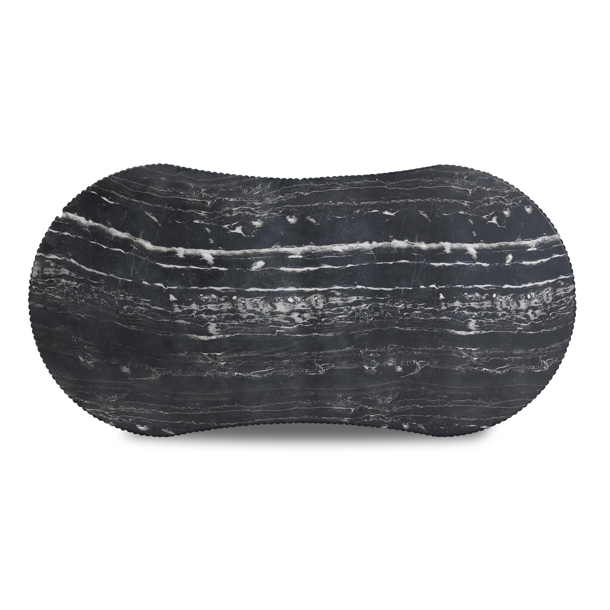 Hades - Indoor / Outdoor Faux Marble Concrete Coffee Table - Black