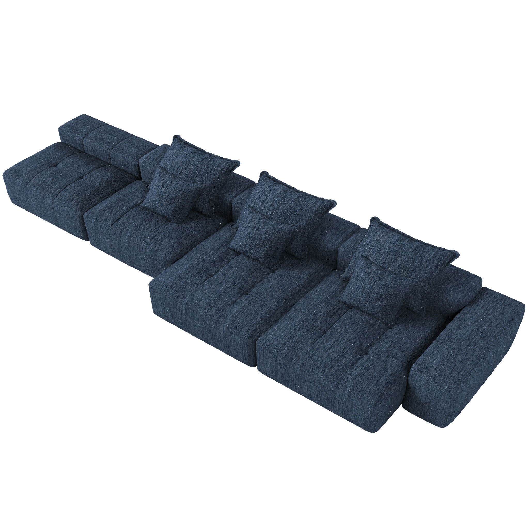Modern Oversized Diy Combination Modular Sectional Sofa & Pillows