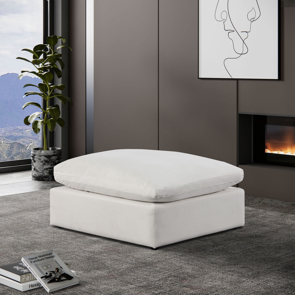 Comfy - Velvet Ottoman