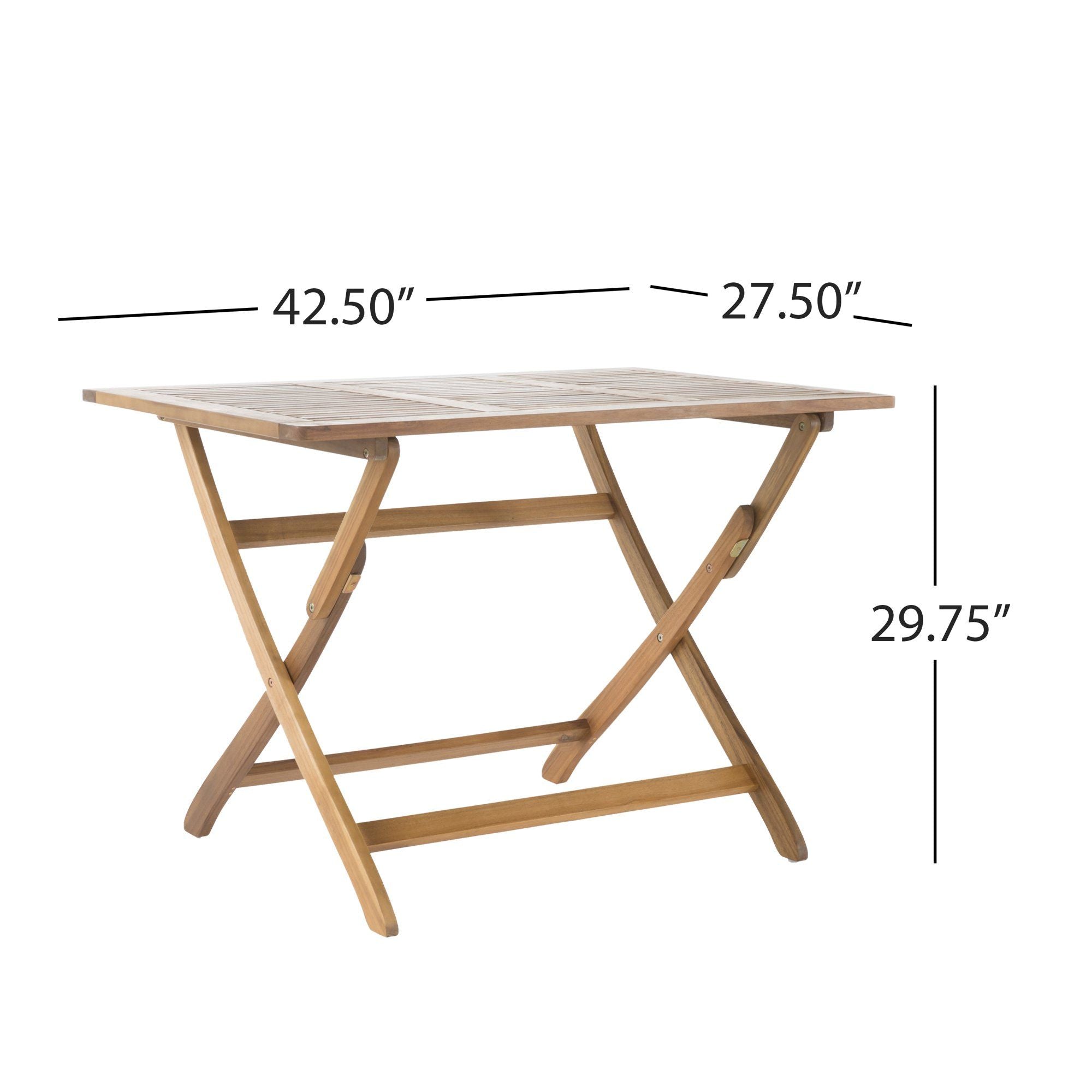 Natural 5 Piece Wood Outdoor Patio Dining Set - Natural Stained