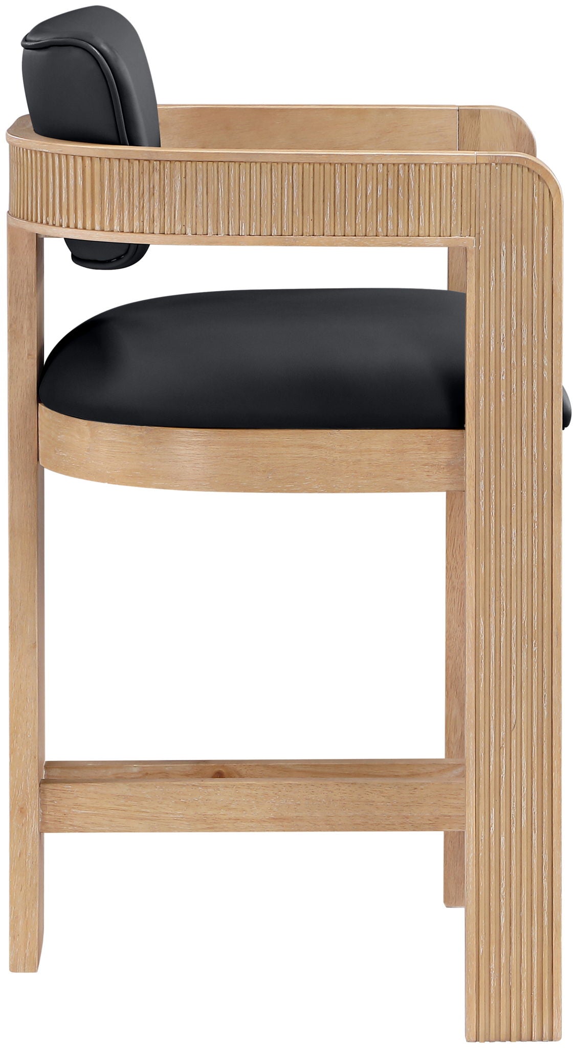 Sacha - Vegan Leather Upholstered Counter Stool With Natural Base