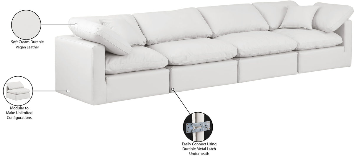 Indulge - Faux Leather 4 Seat Modular Sofa