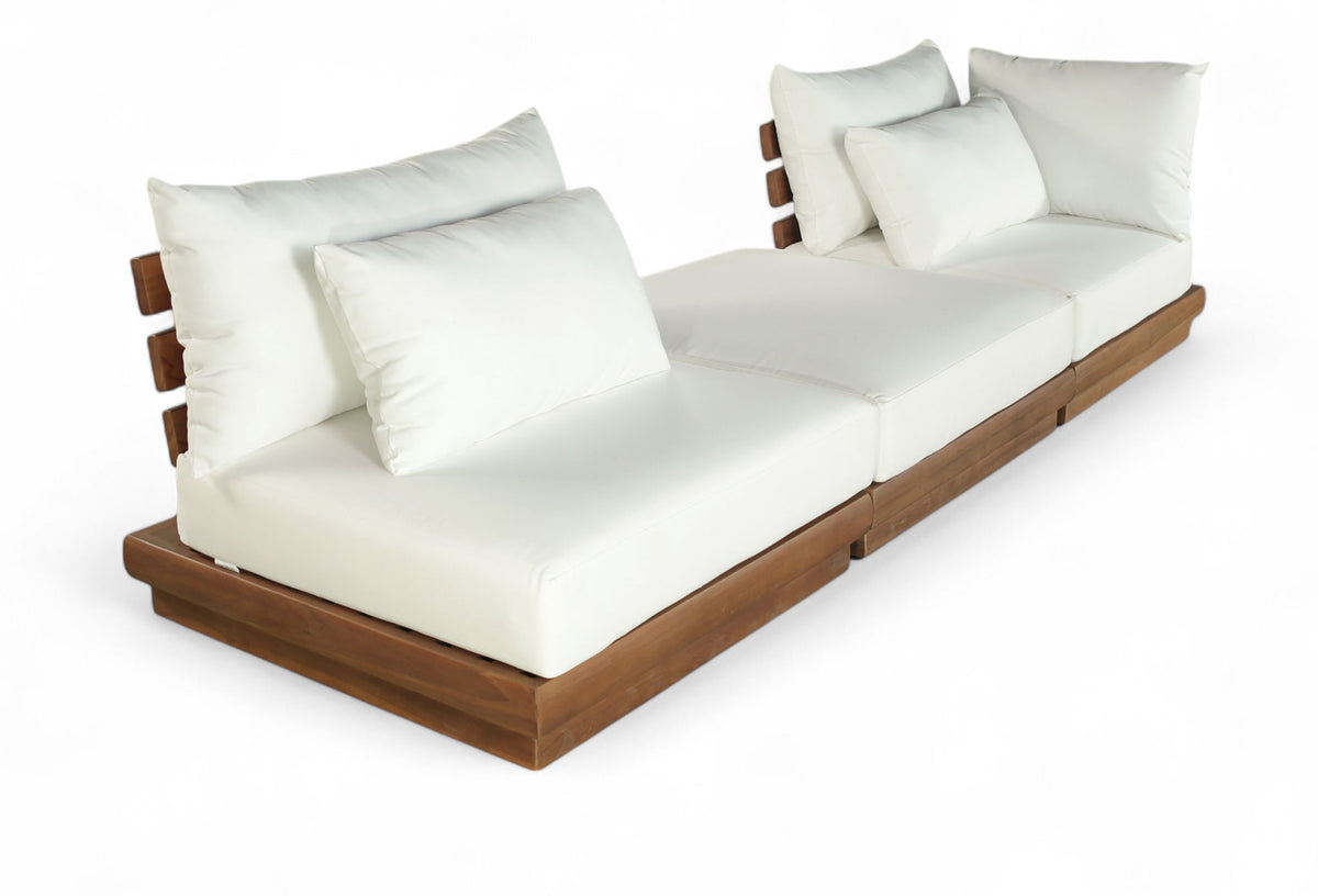 Mirella - 3 Piece Water Resistant Fabric Upholstered Outdoor Patio Modular Sofa