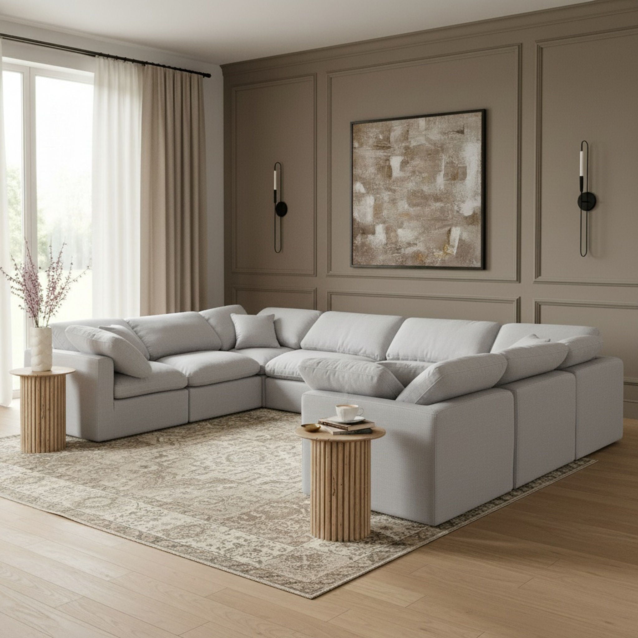 Indulge - Linen 8 Piece Modular Sectional