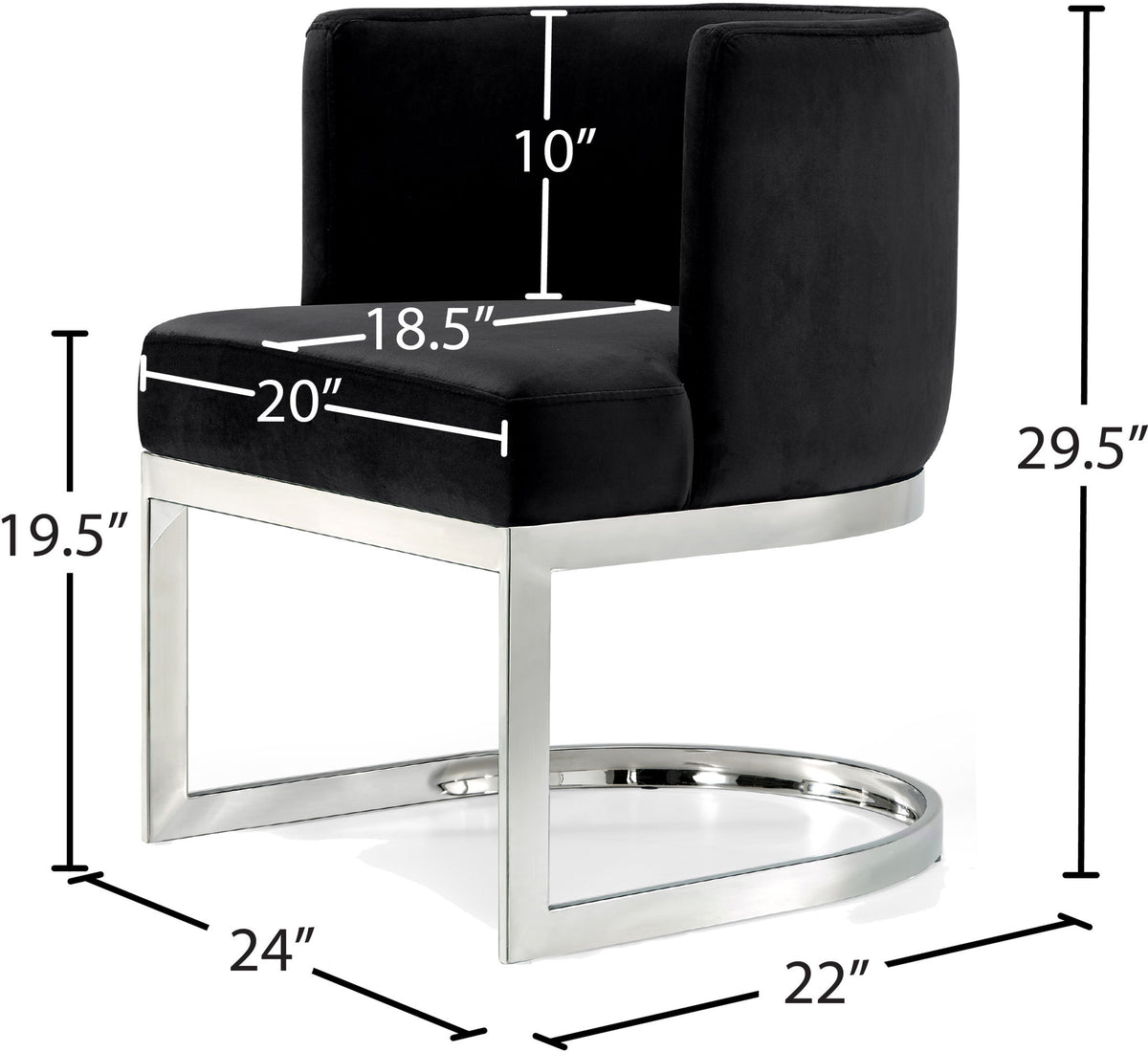 Gianna - Dining Chair with Chrome Legs