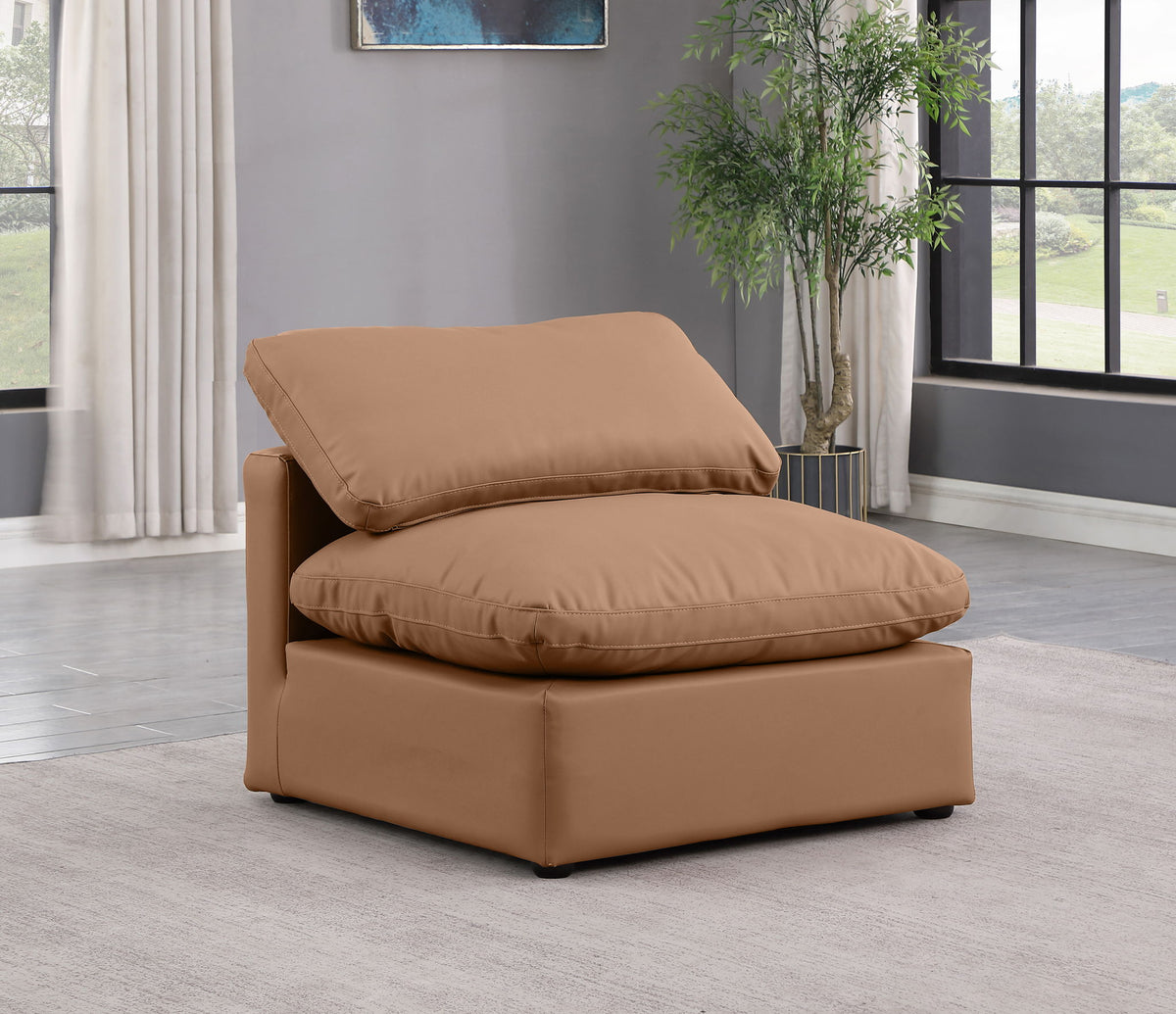 Indulge - Faux Leather Armless Chair