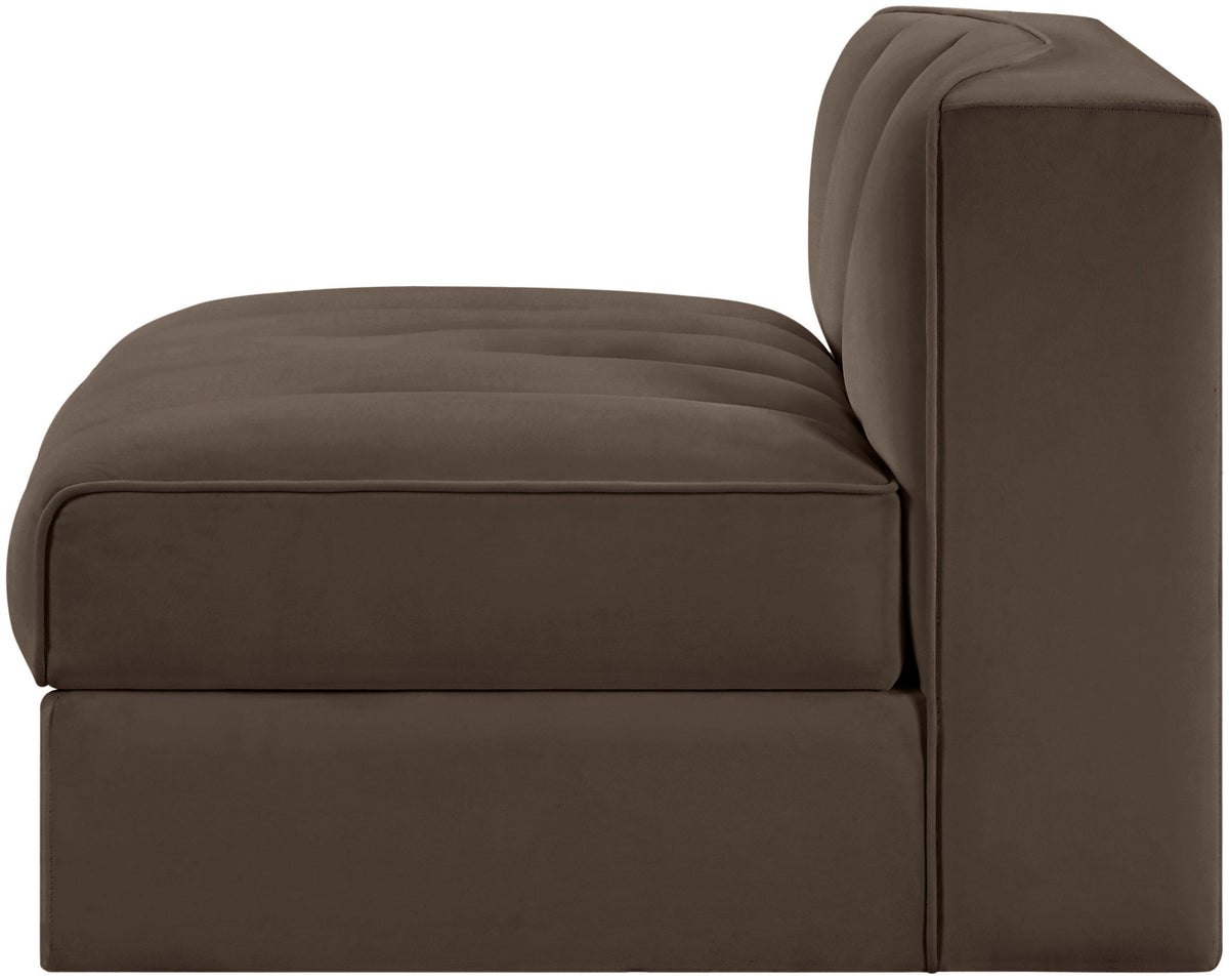 Rummi - Velvet Performance Fabric Upholstered Modular Armless Chair