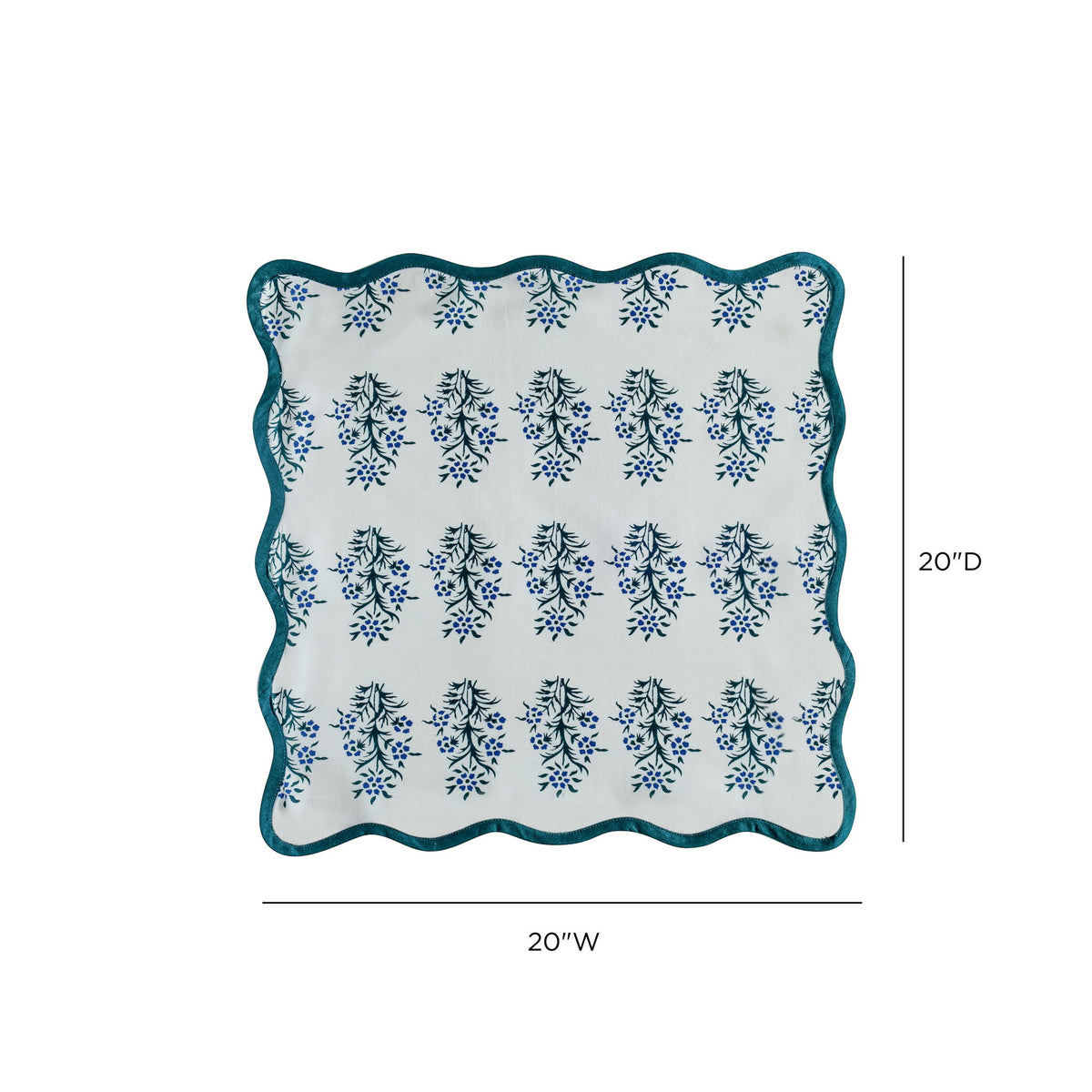 Crissy - Cotton Canvas Printed Napkins (Set of 4) - Blue Cornflower