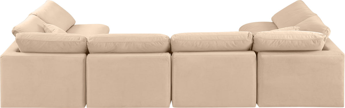 Indulge - Velvet 6 Piece Modular U-Shaped Sectional