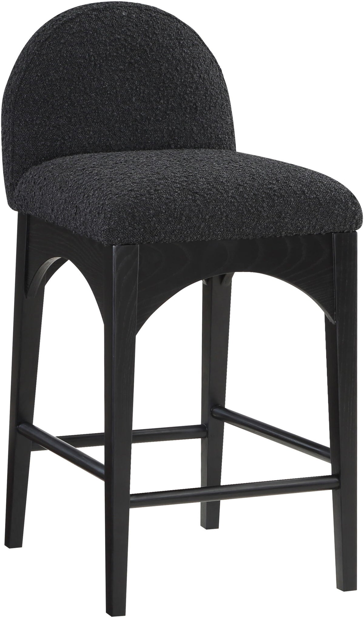 Waldorf - Boucle Stool With Black Legs